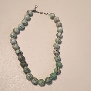 African Turquoise Beads Sterling Clasp